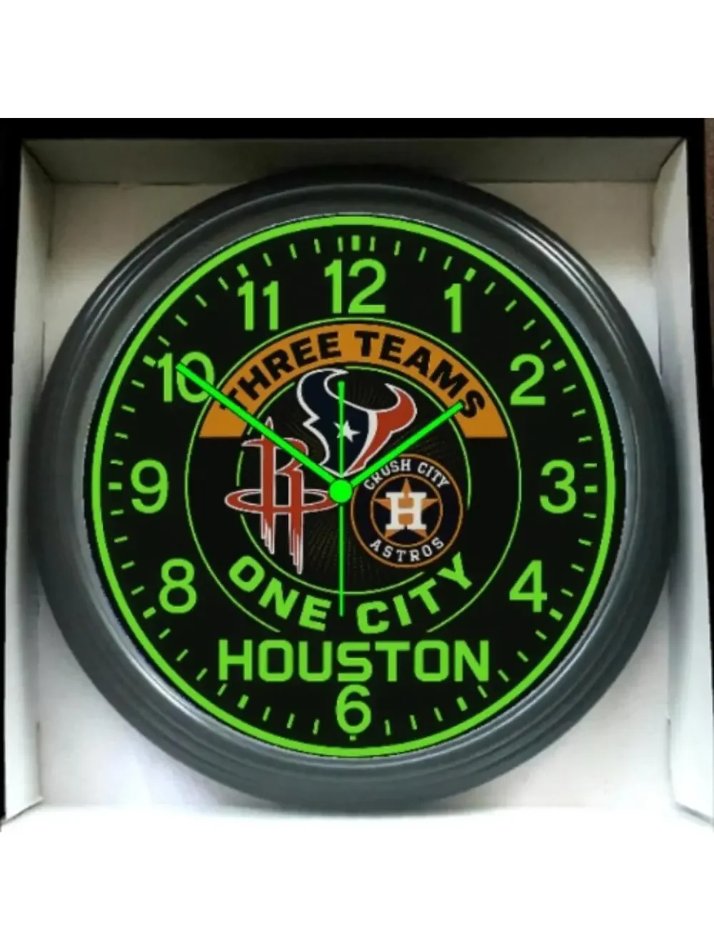 Houston Texas 3 Teams 1 City Glow In The Dark Wall Clock We Have All Teams New!